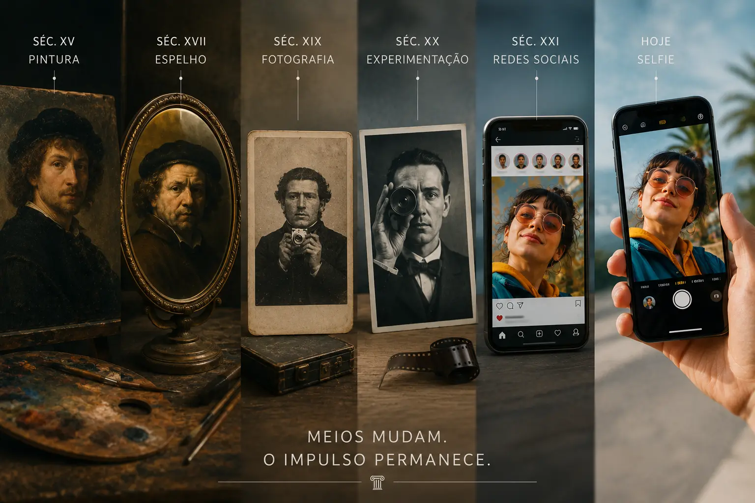 Pessoa usando smartphone para registrar uma selfie