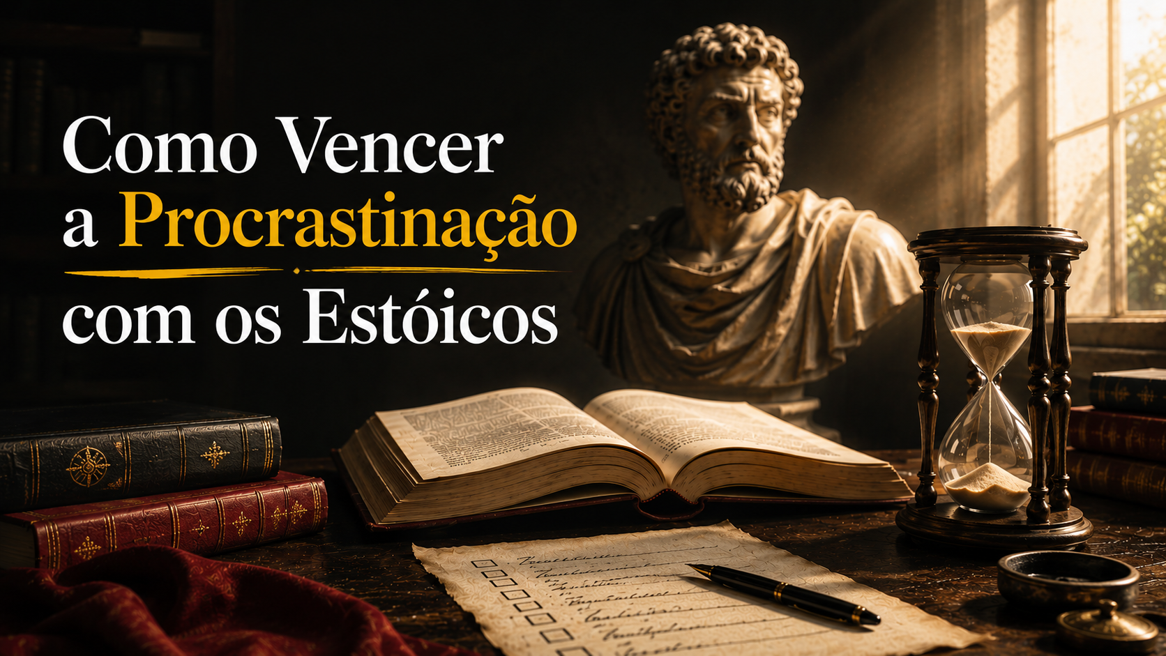 Arte do artigo Como Vencer a Procrastinação com os Estóicos.